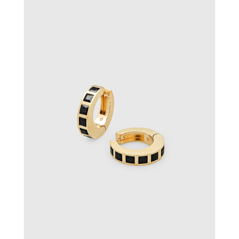 Tom Wood - Arch Hoops Square Black Gold