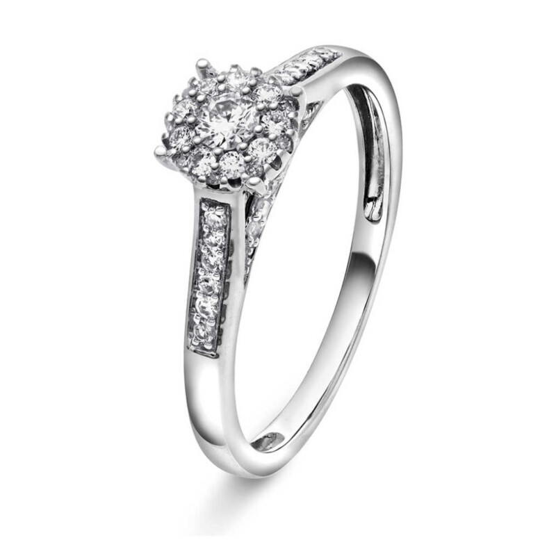 Pan Jewellery - Ring i hvitt gull med 0,33 ct diamanter
