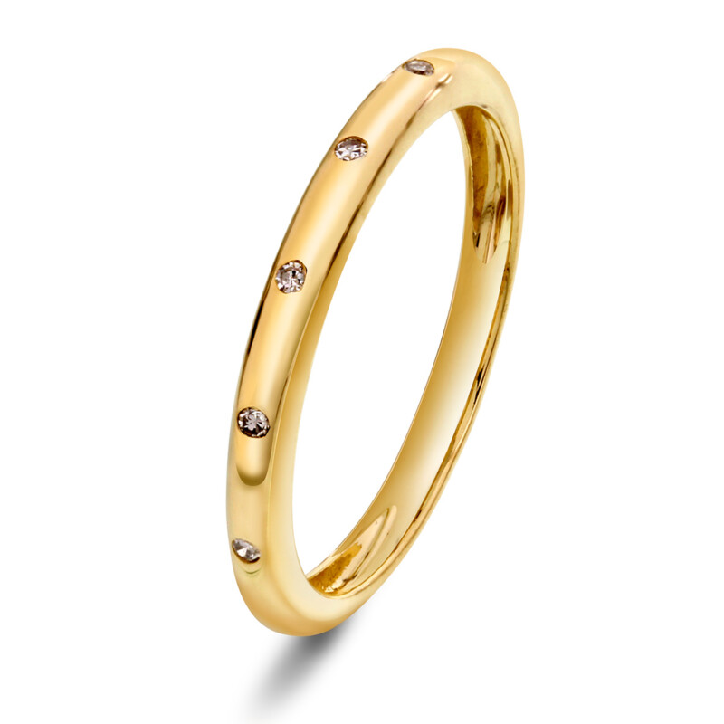 Arne Nordlie - Ring i gult gull med 0,03 ct diamanter
