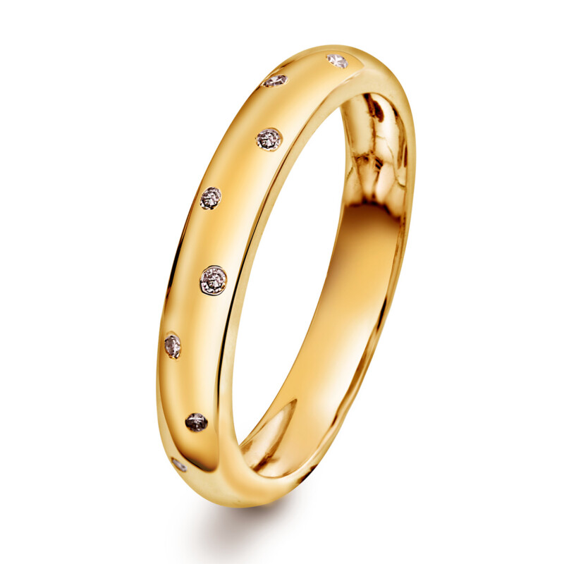 Arne Nordlie - Ring i gult gull med 0,05 ct diamanter