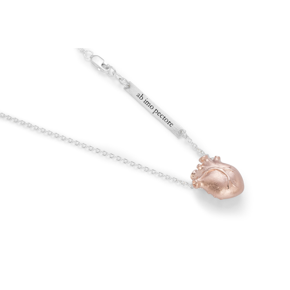 Jewellery- Anatomic Heart- Medium Halssmykke- roseforgylt sølv - Gullsmed Eilif Engen