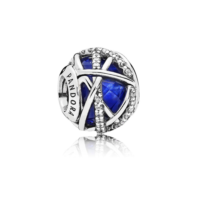 Pandora- Royal Blue Galaxy- sølv- charm