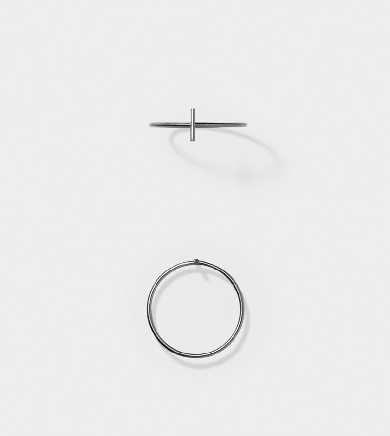 Line & Jo - MISS RETE grey ring i sølv